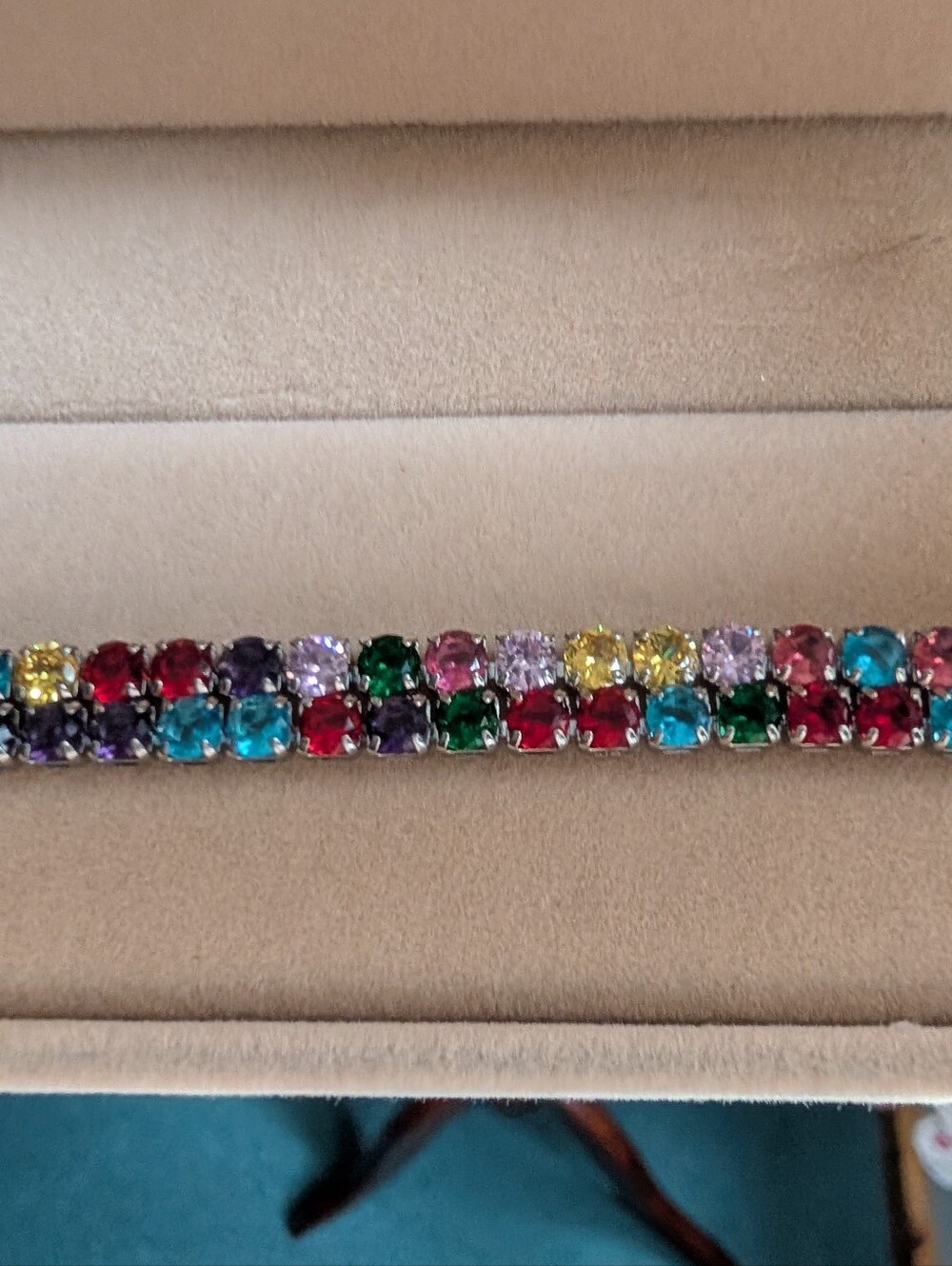 ๐ 2 (Two) - 7" Multicolor Rainbow Glass Crystal Tennis Bracelets ๐ - Picture 16 of 16